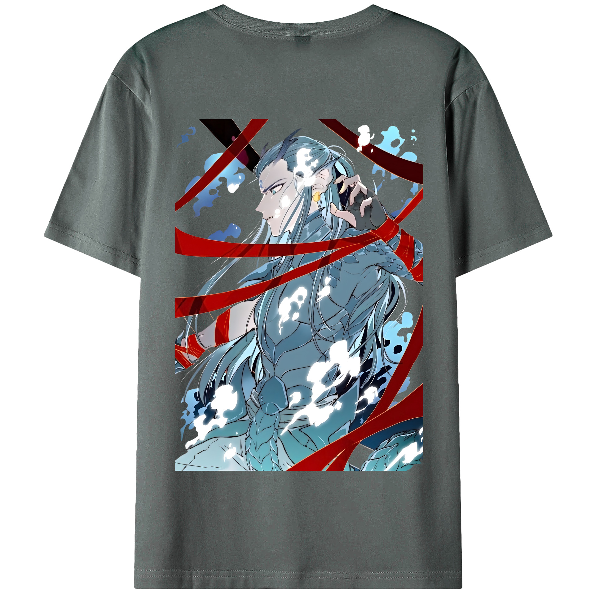 （画像用） Ne Zha 2 ナタ 魔童の大暴れ 綿100％半袖Tシャツ（背面プリント）